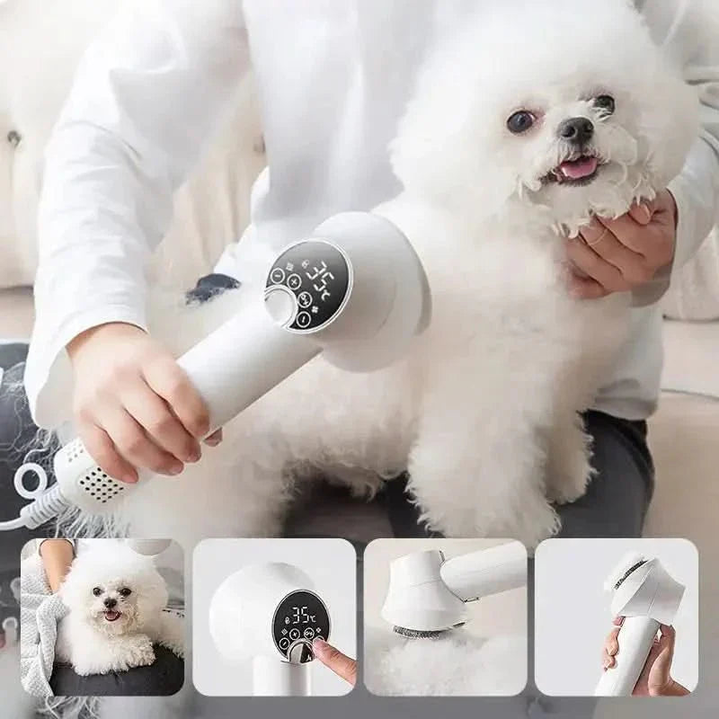 Gentle Grooming Dryer with Brush for Dogs and Cats