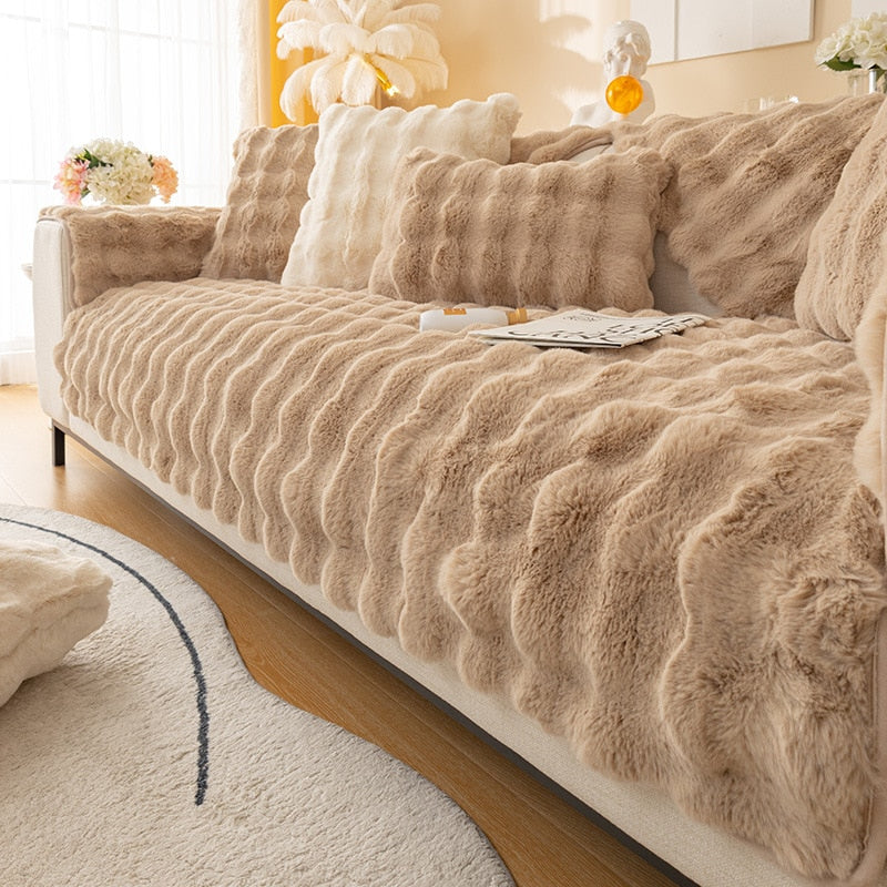 Comfy Plush Sofa Cover for All Seasons
