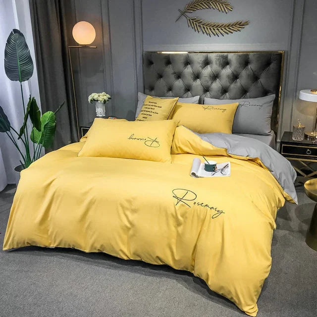 Elegant Embroidered Duvet Cover - Luxury Bedding