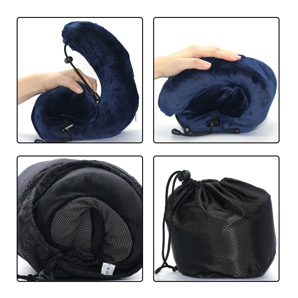 U-shaped Memory Foam Neck Pillow for Travel and Sleep