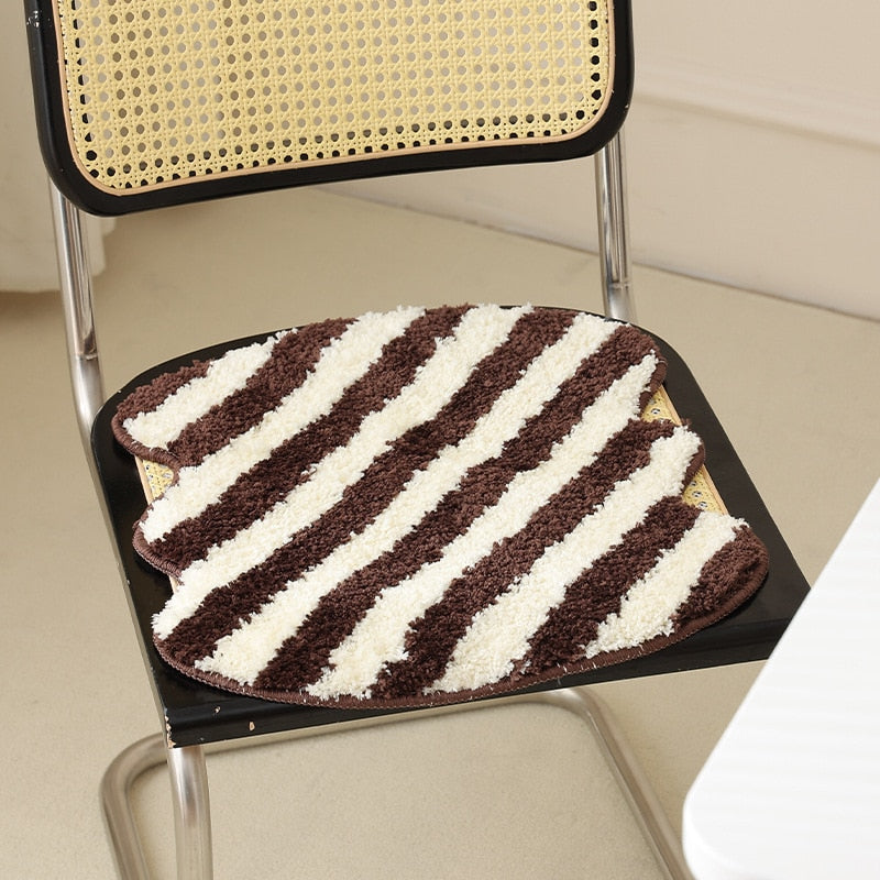 Quilted Striped Chair Cushion with Plush Padding