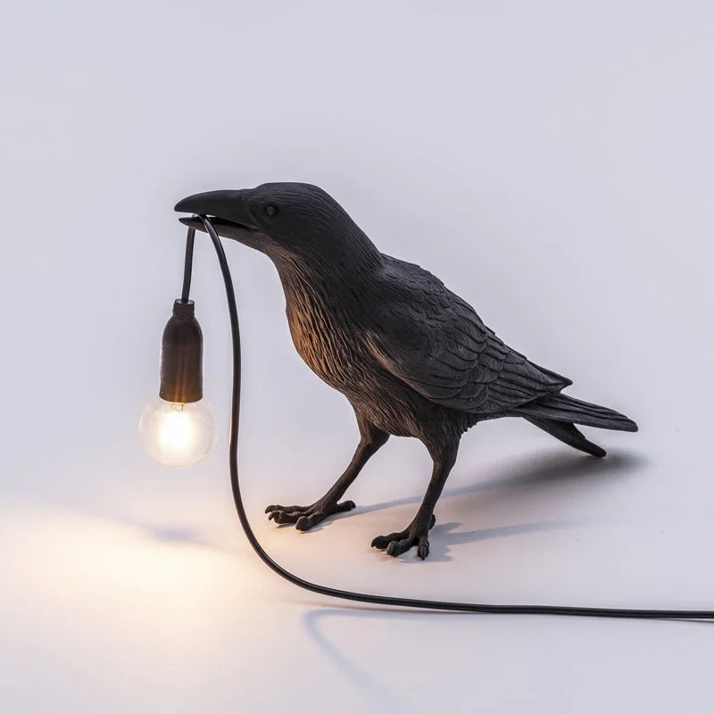 Modern Lucky Bird Table Lamp with Resin Design and LED Lighting
