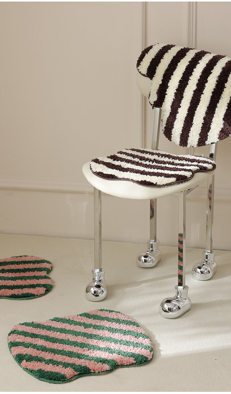 Quilted Striped Chair Cushion with Plush Padding