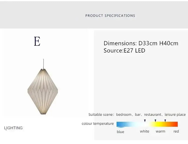 Origami-Inspired White Paper Lantern - Modern Minimalist Design