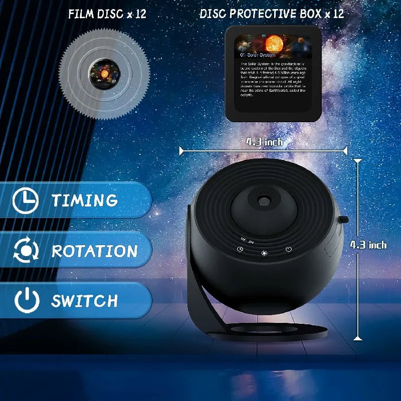 360° Rotating Planetarium Projector with 12 Effects and Timer