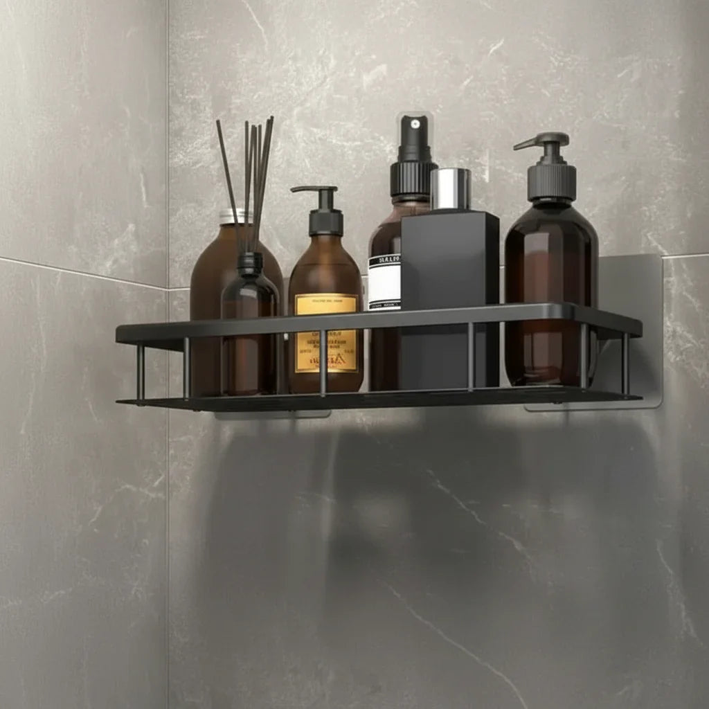 Drill-Free Adhesive Bathroom Shelf - Modern Storage Solution