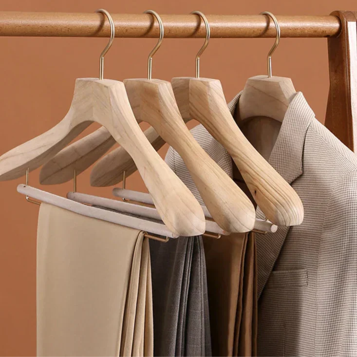 Wide Shoulder Wooden Non-Slip Suit Hangers
