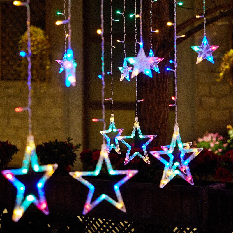 Solar LED String Lights with Moon and Star Design