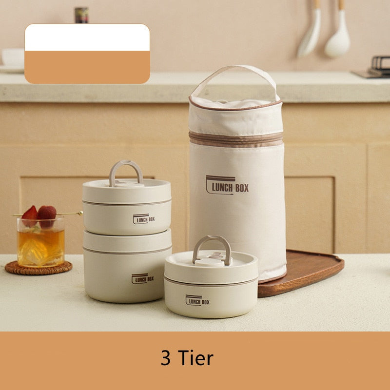 Insulated Stainless Steel Lunch Box with Leak-Resistant Seal