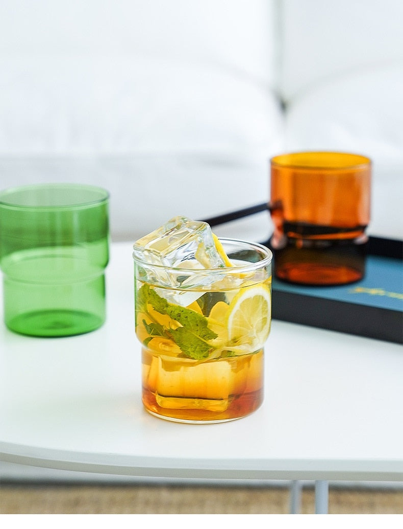 Stackable Borosilicate Drinking Glasses - Eco-Friendly, Dishwasher & Microwave Safe