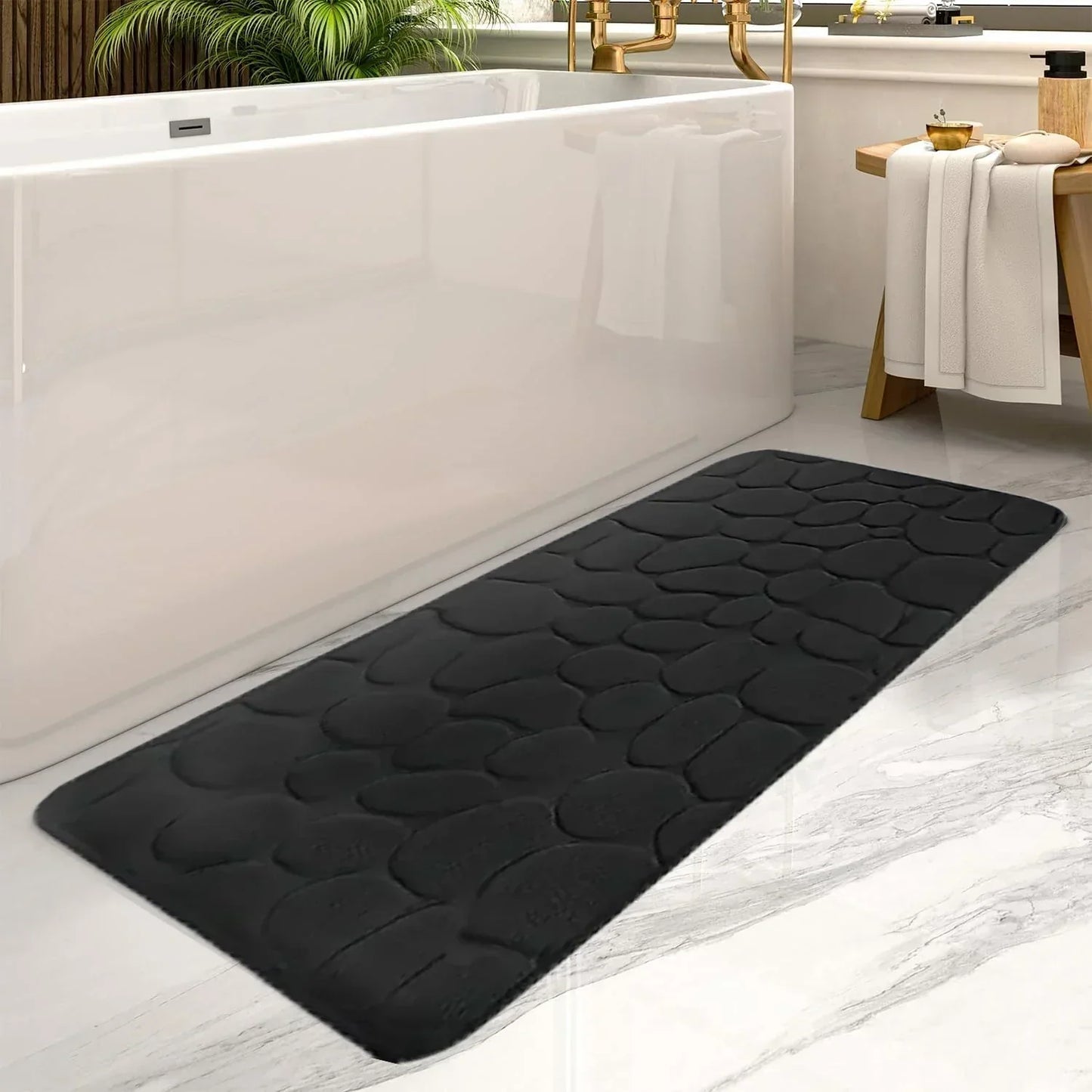 Highly Absorbent Microfiber Bath Mat with Non-Slip Backing