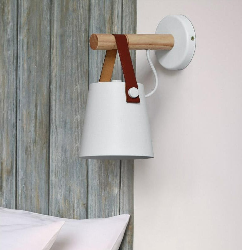 Nordic Wood and Iron Wall Lamp
