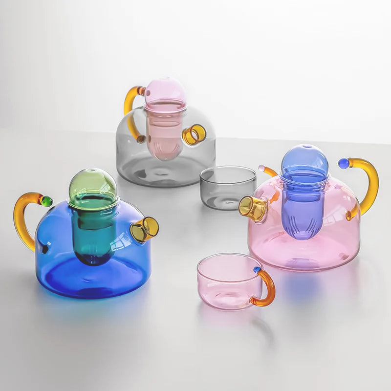 Colorful Borosilicate Glass Tea Set