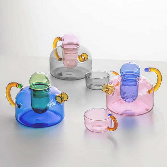 Colorful Borosilicate Glass Tea Set