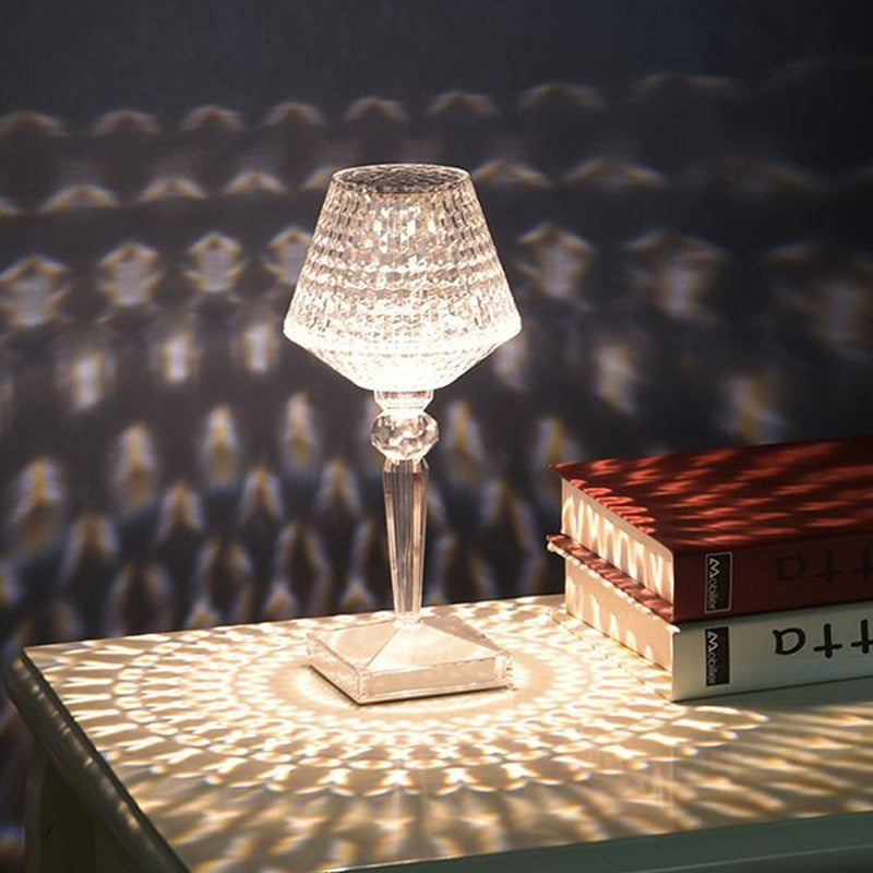 Rechargeable Diamond Crystal Table Lamp
