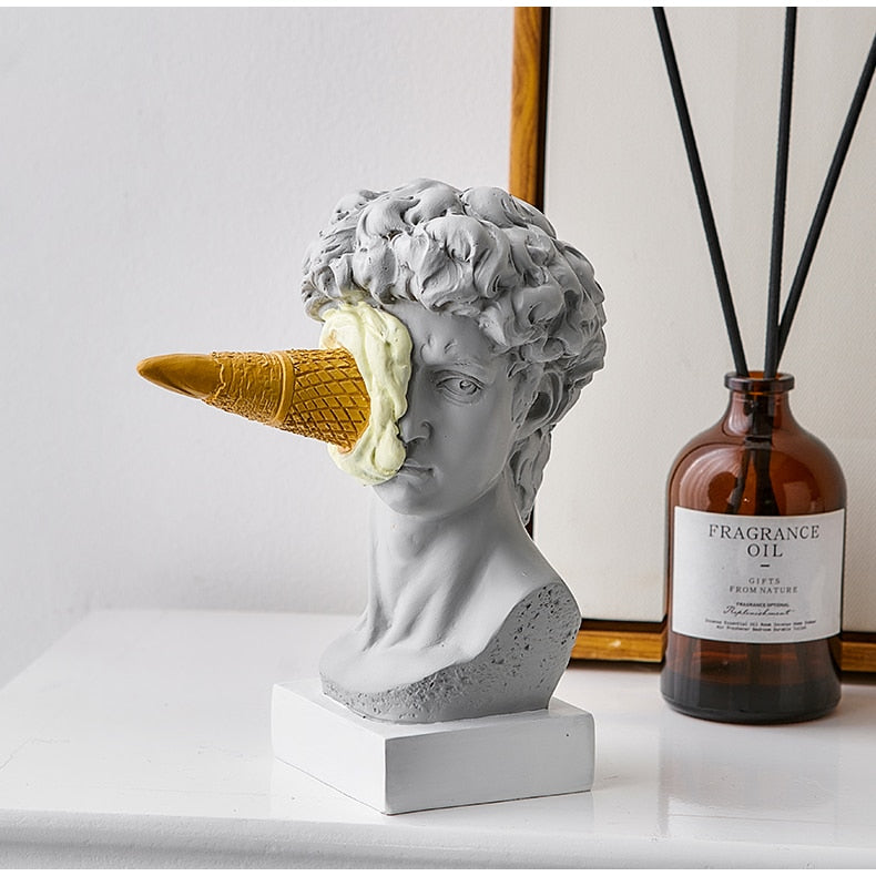 Ice Cream Figurine Sculpture for Playful Home Decor