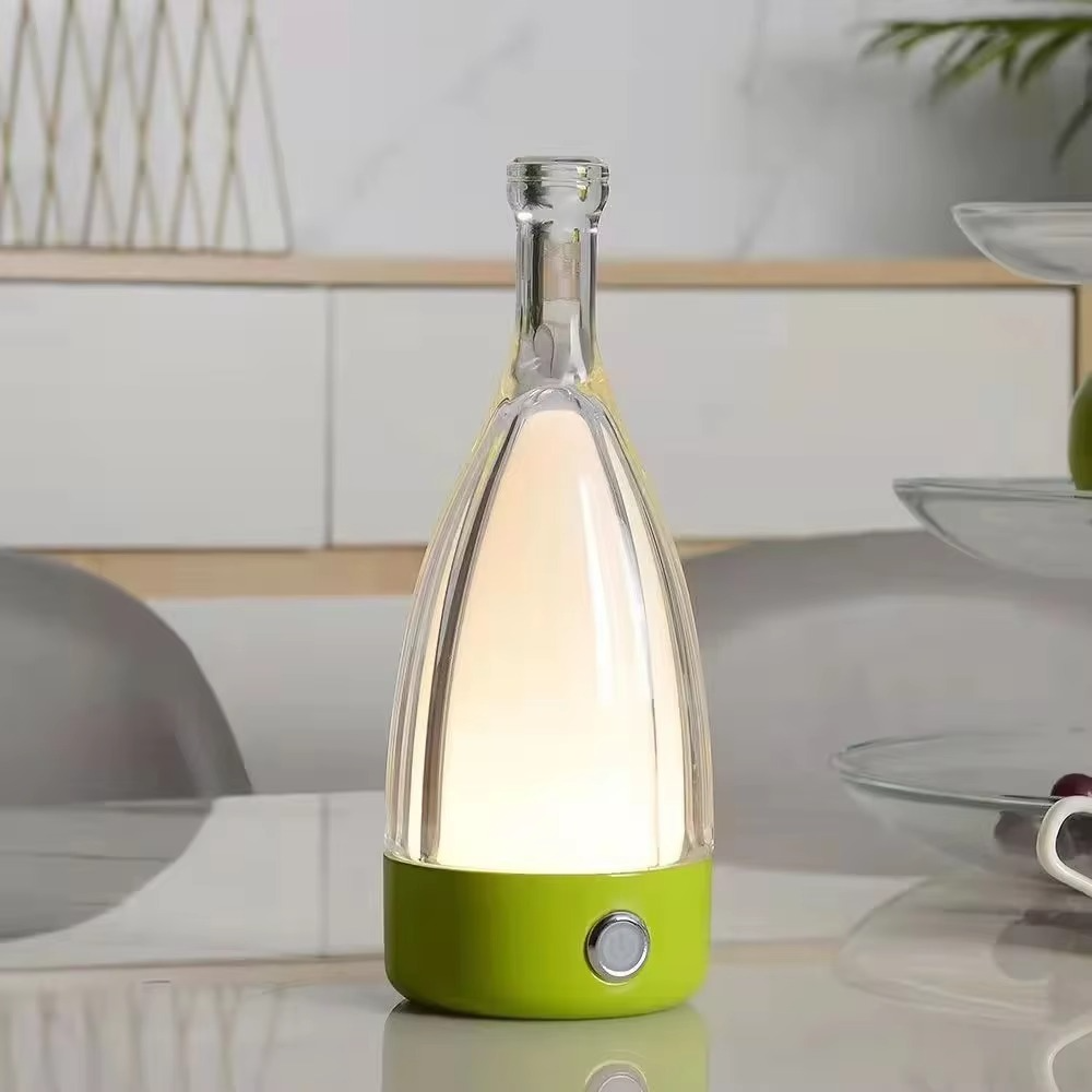 Rechargeable Wine Bottle Desk Lamp with Bluetooth Speaker
