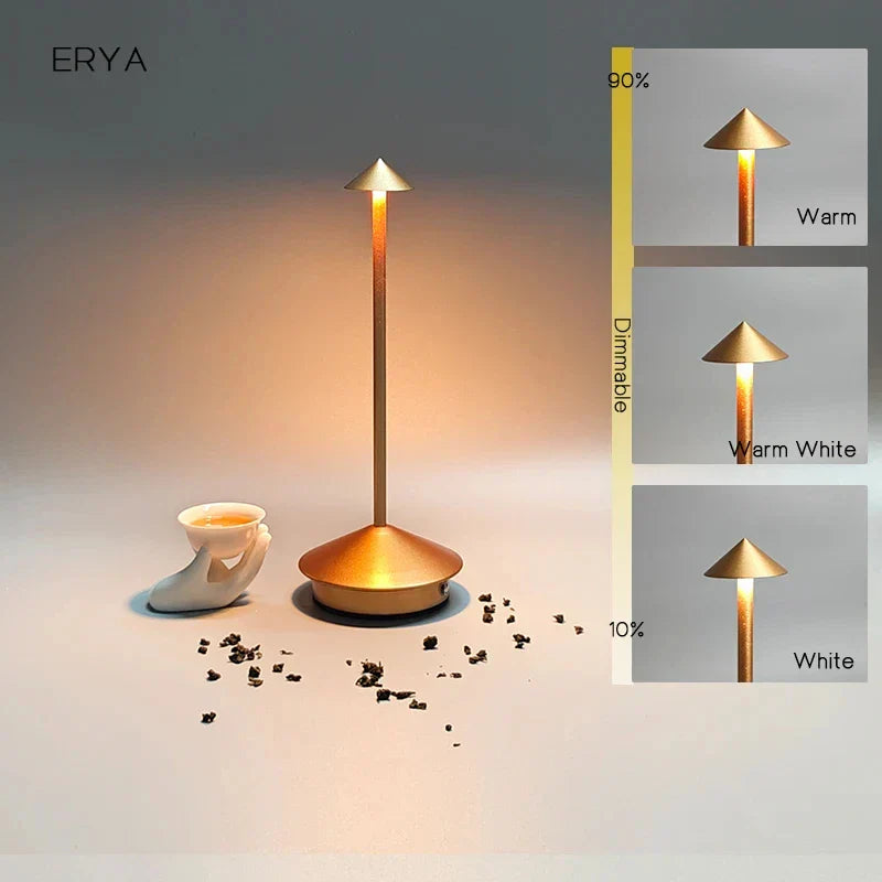 Rechargeable Touch Control LED Table Lamp with 360-Degree Illumination