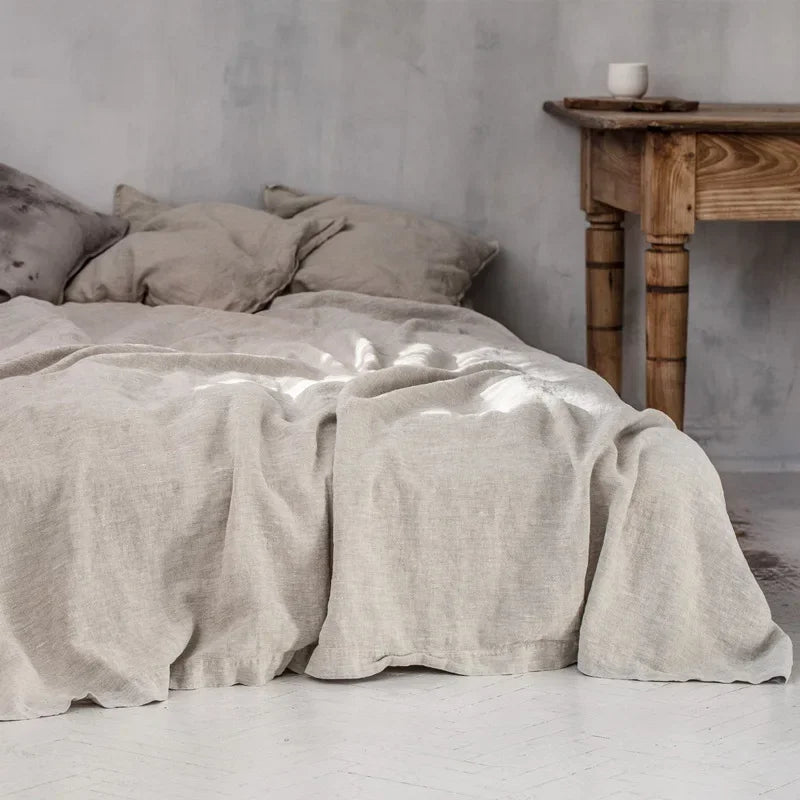 Breathable 100% Linen Bed Sheet for Cool Sleep