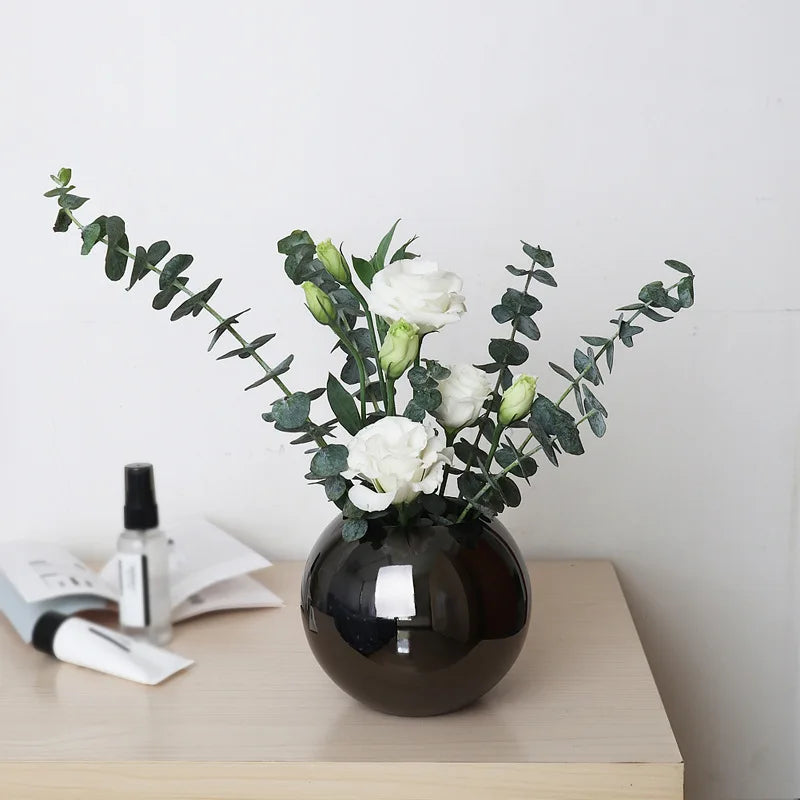 Stainless Steel Scandinavian Flower Vase in Gold, Black, and Rose Gold