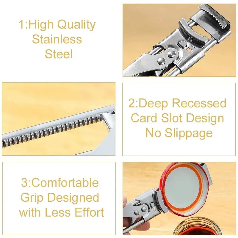Adjustable Non-Slip Stainless Steel Bottle and Jar Opener