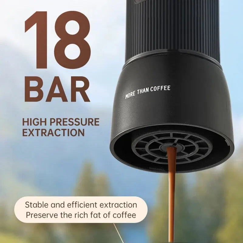 Portable 18 Bar Manual Coffee Machine for Outdoor Use