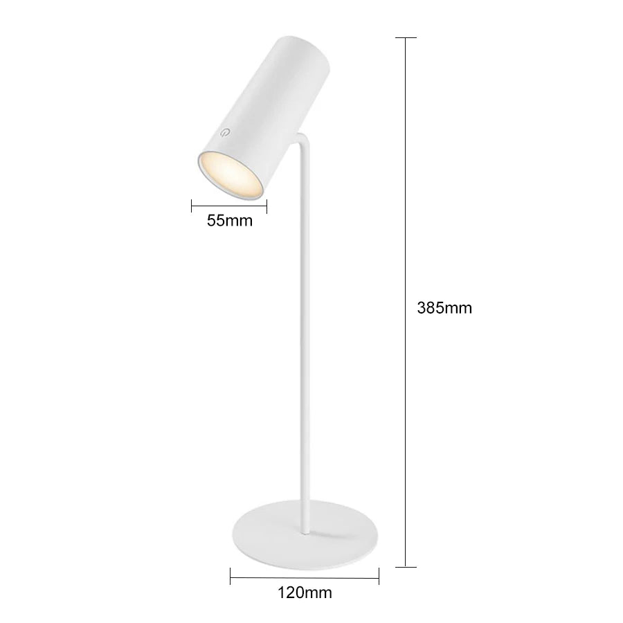 Dimmable LED Desk Lamp with Touch Control and Rechargeable Battery