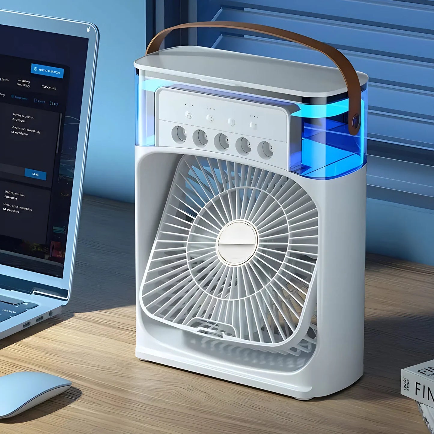 Portable 3-in-1 Air Cooler Fan with LED Night Light