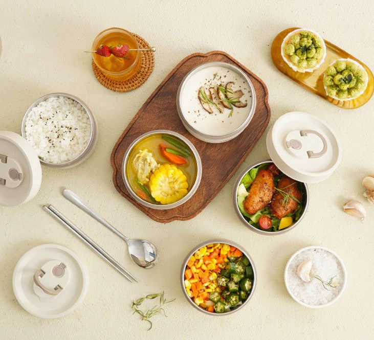 Insulated Stainless Steel Lunch Box with Leak-Resistant Seal