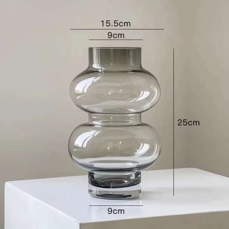 Chubby Two-Stage Yellow Glass Vase