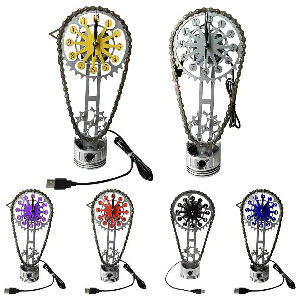 Silent Rotating Chain Clock with Adjustable Speed