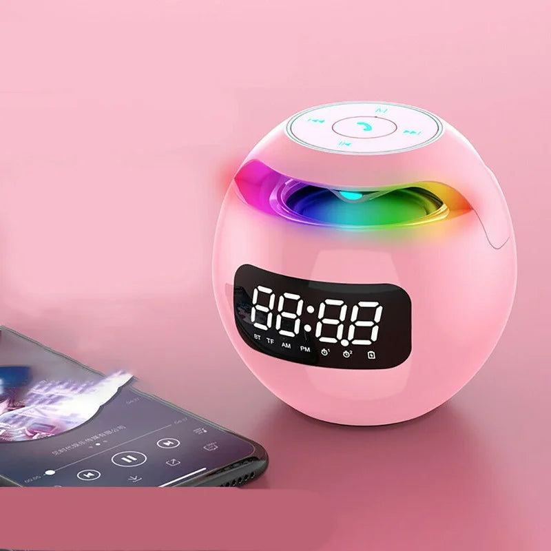Digital LED Alarm Clock with Bluetooth Speaker and Colorful Night Light