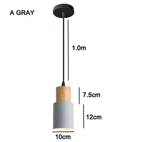 Scandinavian LED Pendant Light in Metal and Wood
