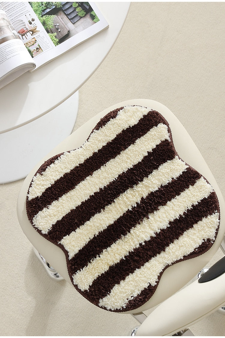 Quilted Striped Chair Cushion with Plush Padding