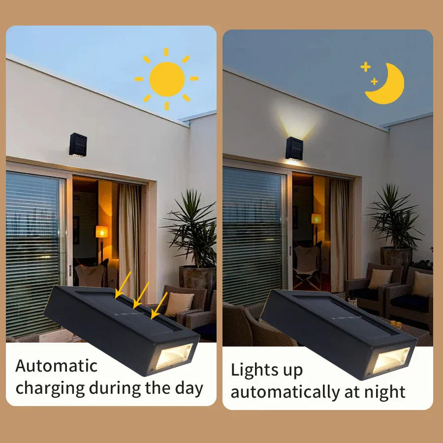 Waterproof Solar LED Wall Light with Up and Down Lighting