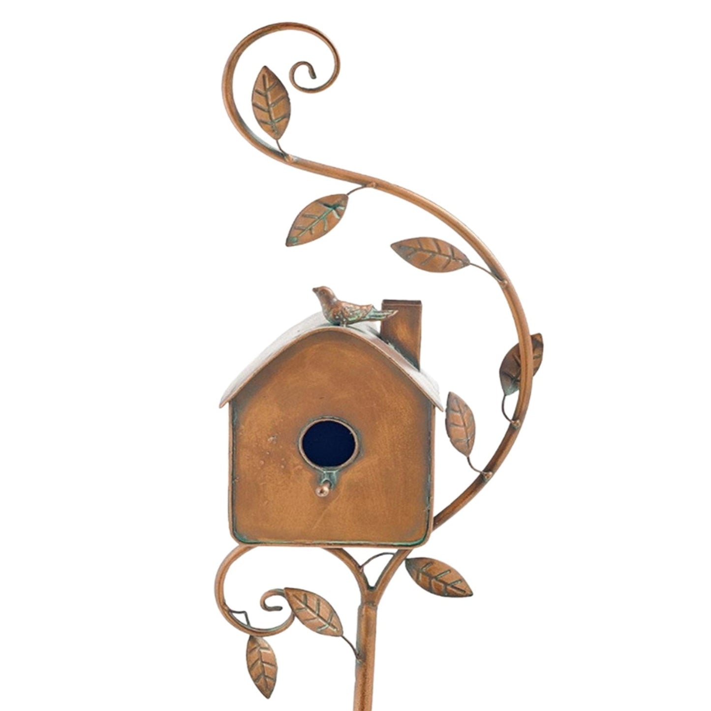 Metal Art Birdhouse Garden Stake for Outdoor Decor