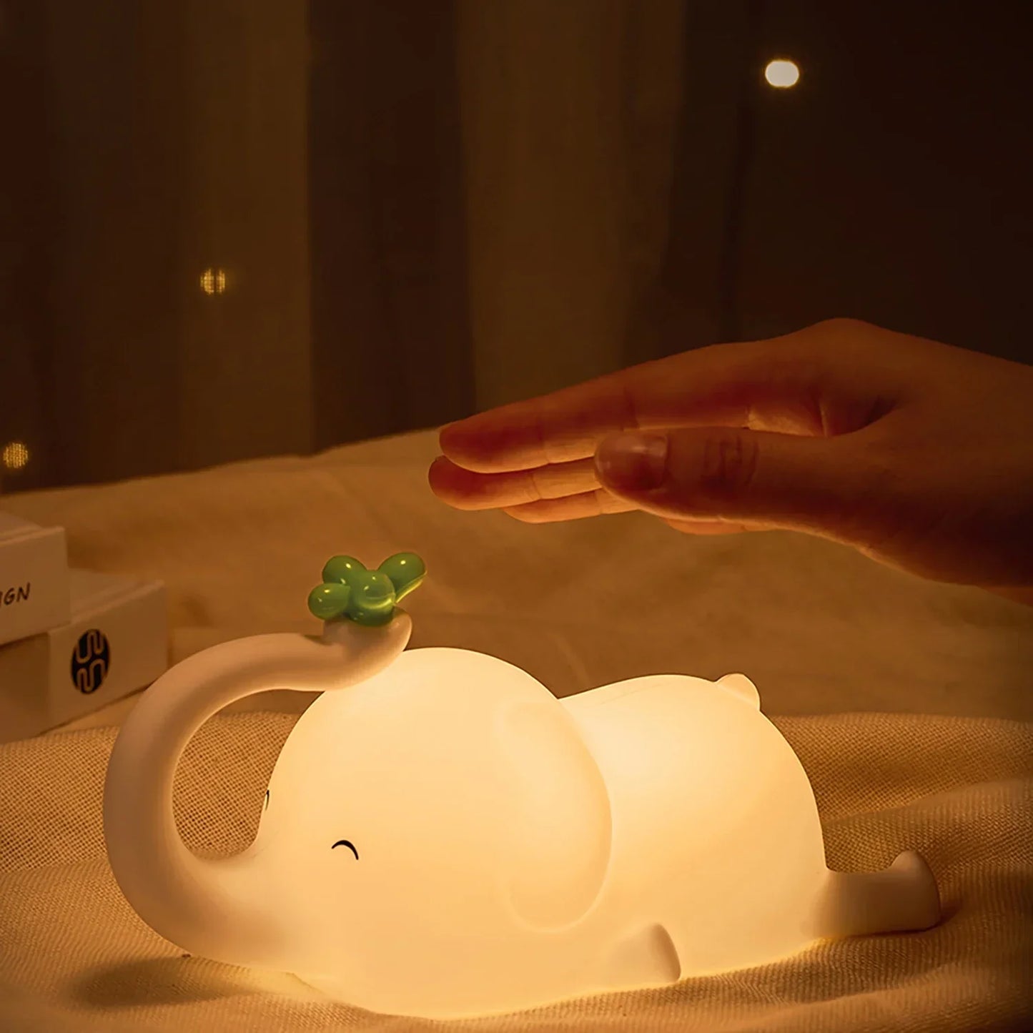 Portable Rechargeable LED Night Light with Adjustable Brightness - Soft Silicone Design