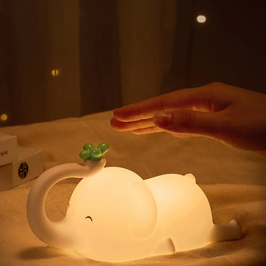 Portable Rechargeable LED Night Light with Adjustable Brightness - Soft Silicone Design