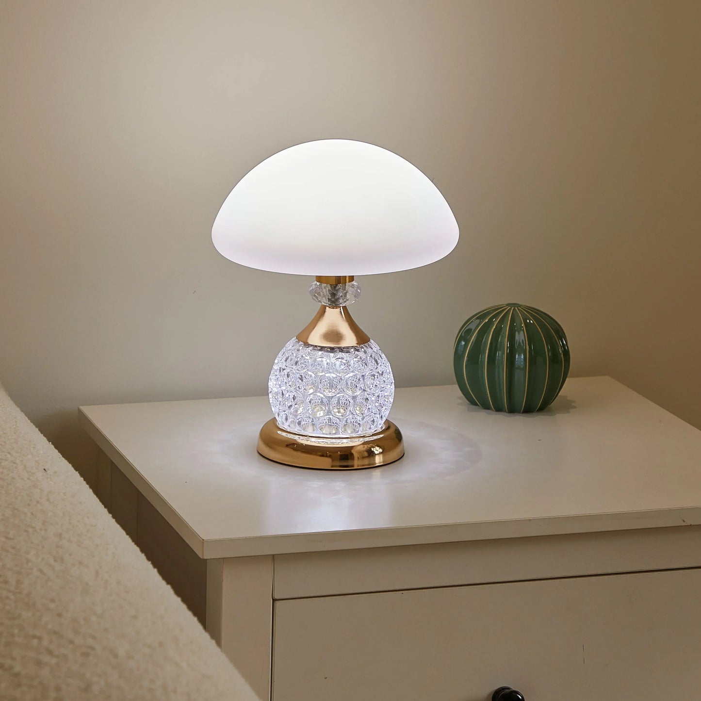 Mushroom Design Crystal LED Table Lamp