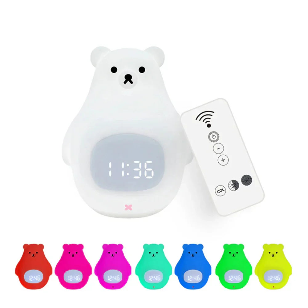Bear Alarm Clock with LED Night Light for Kids