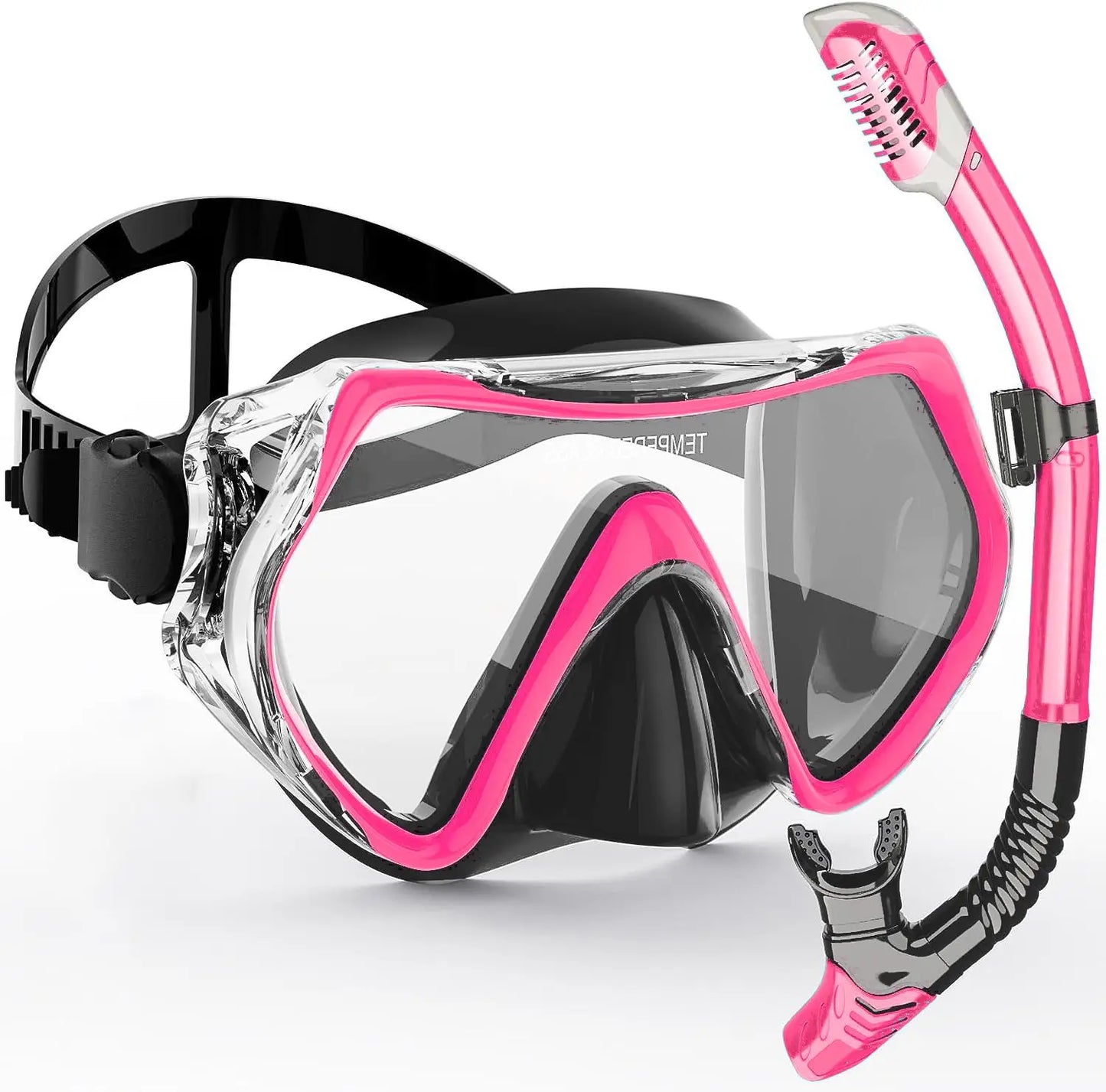 Adult Snorkel Mask Set with Dry Snorkel and 180° Anti-Fog View
