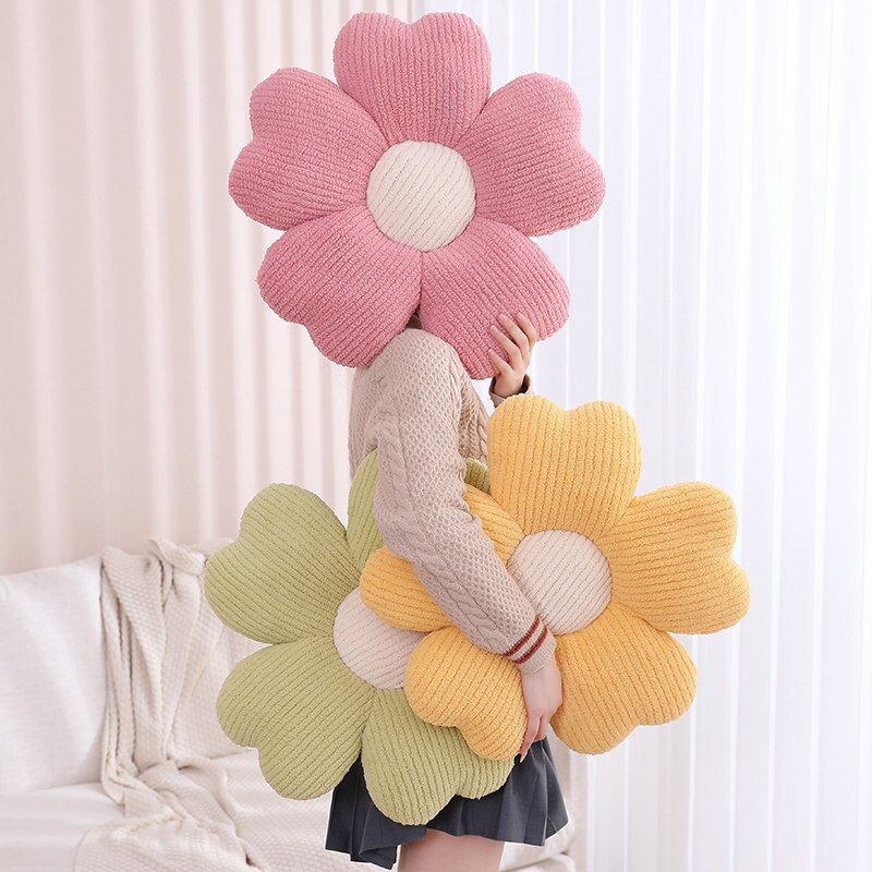 Fluffy Clover Flower Decorative Pillow