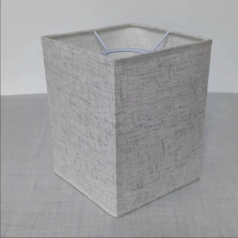 Linen Lampshade for Table Lamps - Beige or Gray, Round or Square