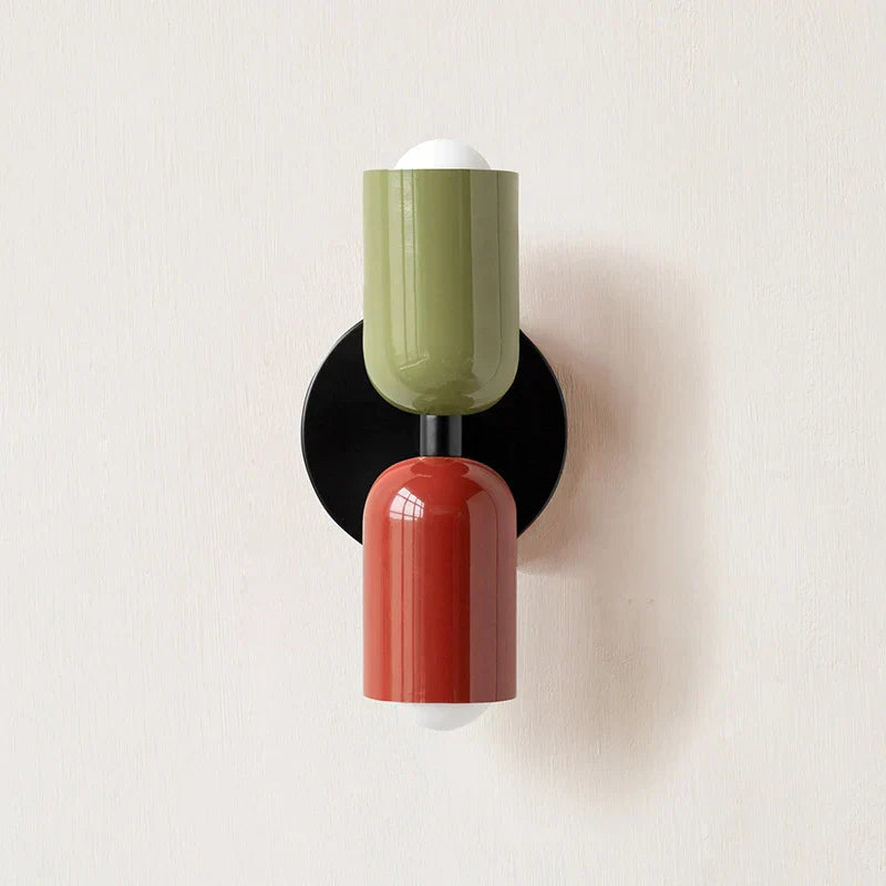 Double Headed Black Wall Lamp with Upward and Downward Light