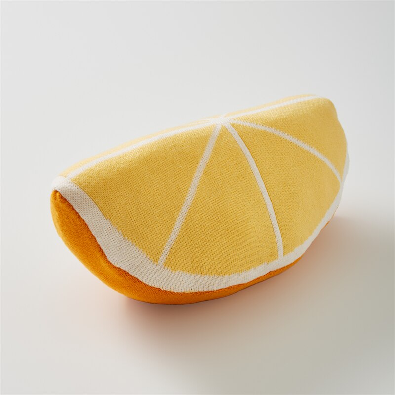 Fruit-Themed Knitted Cushion 8 x 16 Inch