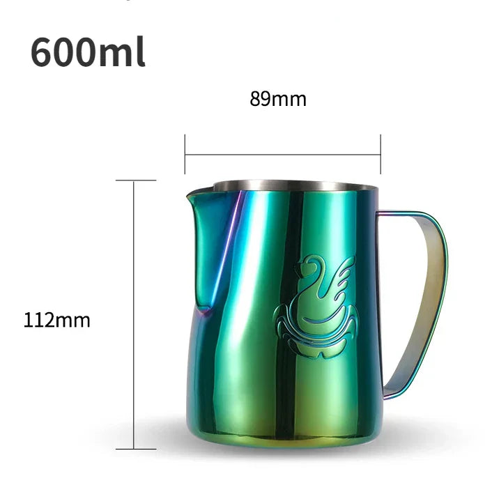 600ml Stainless Steel Milk Frother and Cream Maker for Espresso and Latte Art