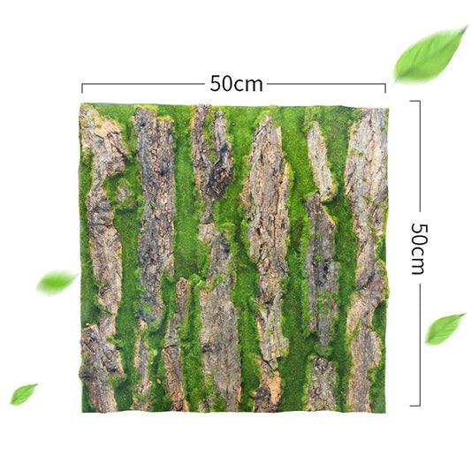 DIY Green Bark Wall Decoration with Silk Plant Branch