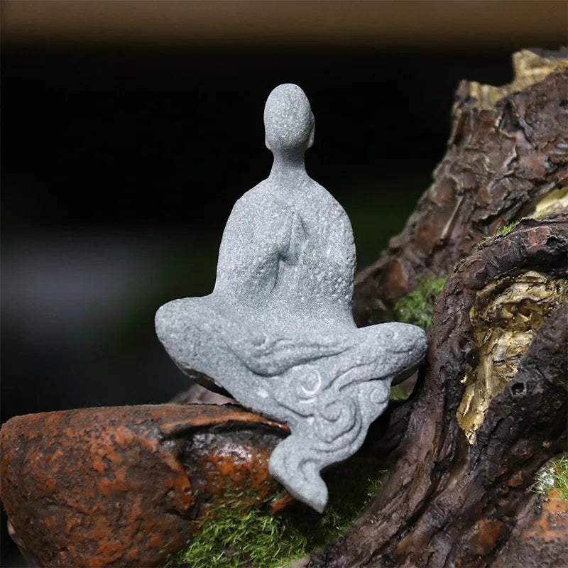 Small Buddha Stone Statue for Zen Garden and Meditation