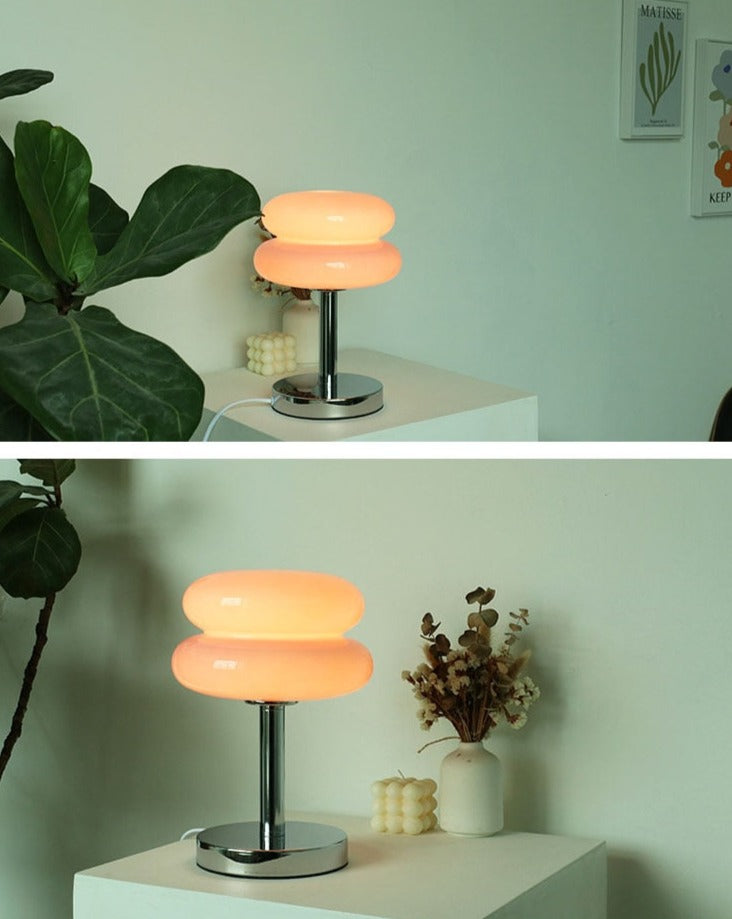 Macaron Glass Dimming Table Lamp with LED Lights