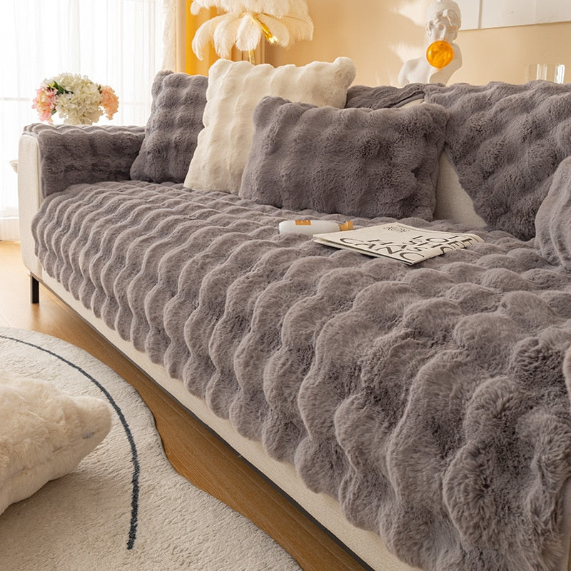 Comfy Plush Sofa Cover for All Seasons